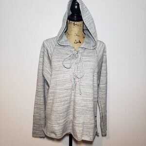 Lucky Brand Fleece Hooded Pullover In Grey Size M